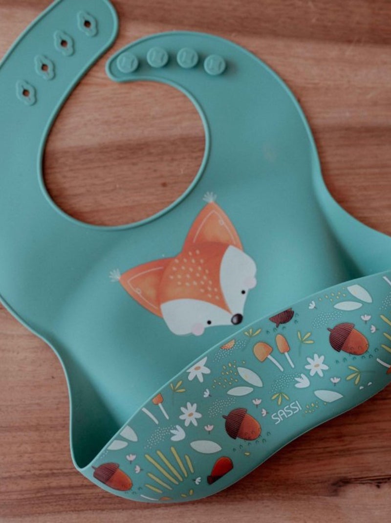 Bavaglino raccoglitore in silicone - animali | Sassi Junior Verde scuro - Kiabi