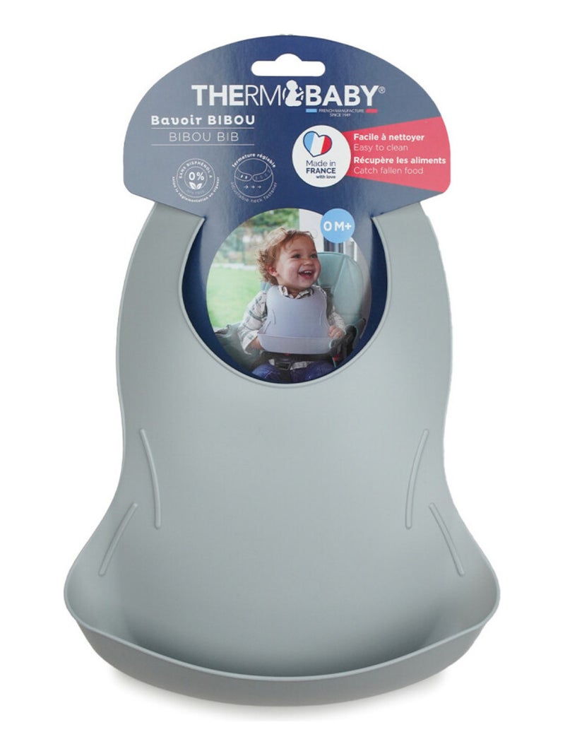 Bavaglino Thermobaby BIBOU impermeabile con raccoglitore di cibo Grigio - Kiabi