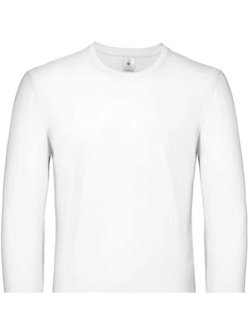 B&C #E150 Maglietta Manica Lunga Uomo Bianco - Kiabi