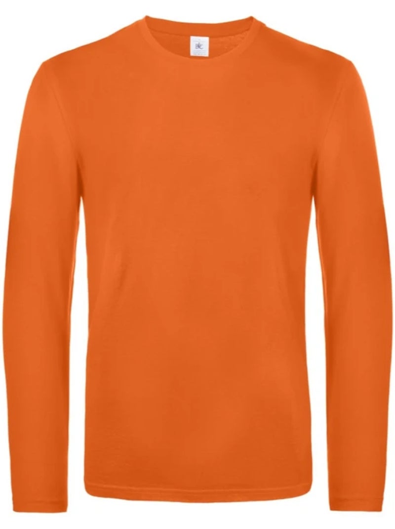 B&C #E190 Maglietta Manica Lunga Uomo Arancione clementina - Kiabi