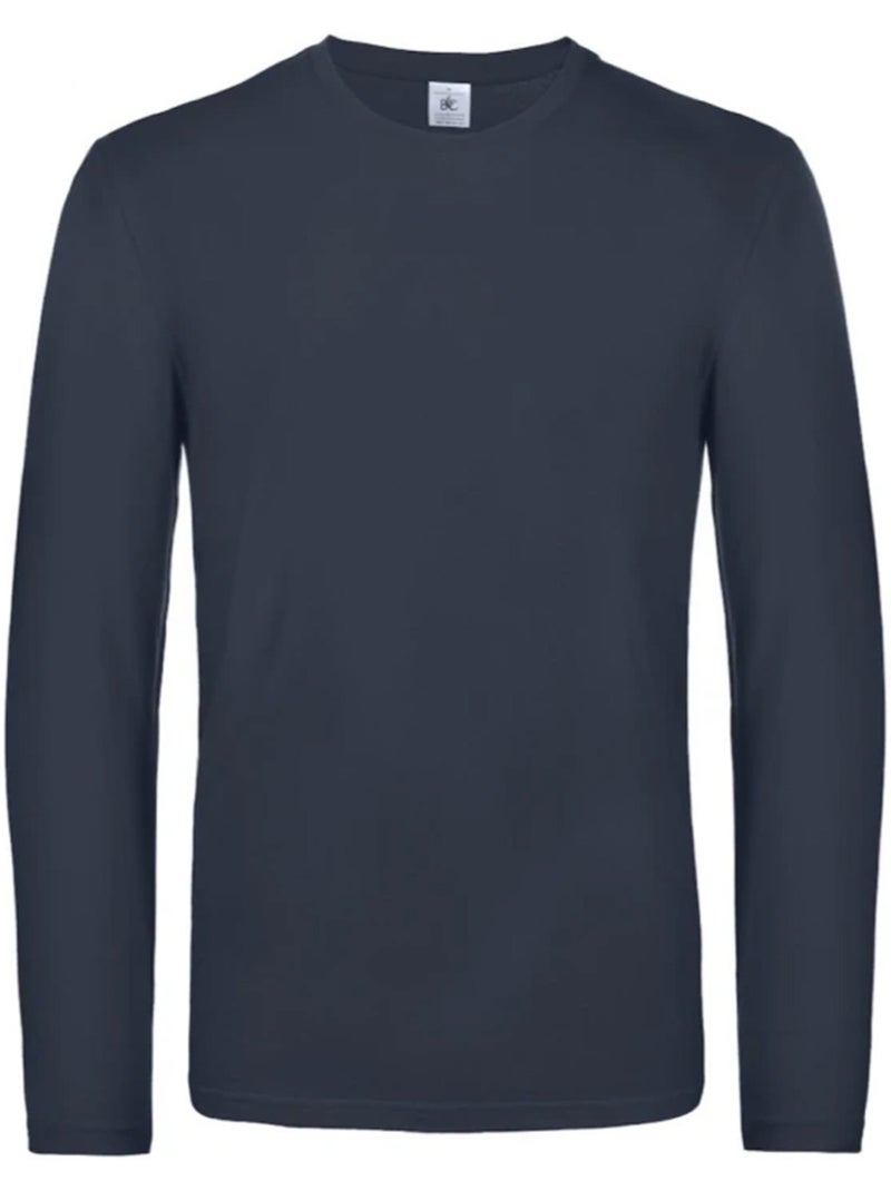 B&C #E190 Maglietta Manica Lunga Uomo Blu marino - Kiabi