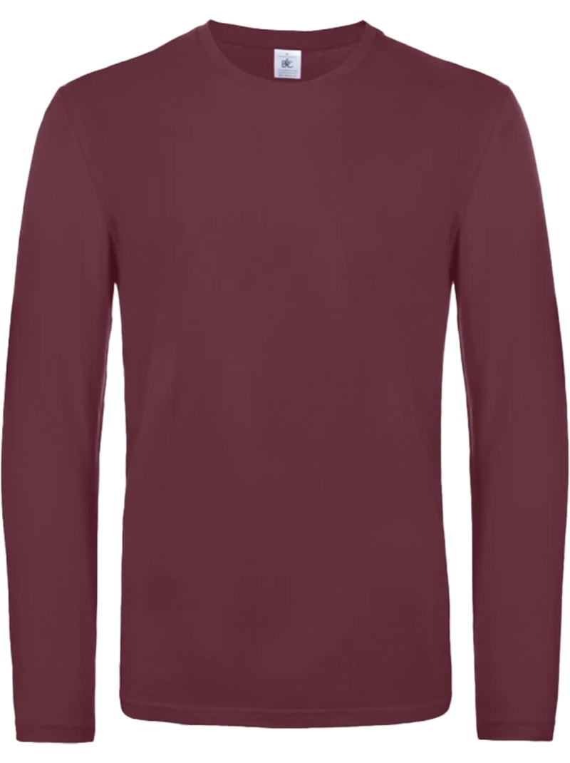 B&C #E190 Maglietta Manica Lunga Uomo Bordeaux - Kiabi