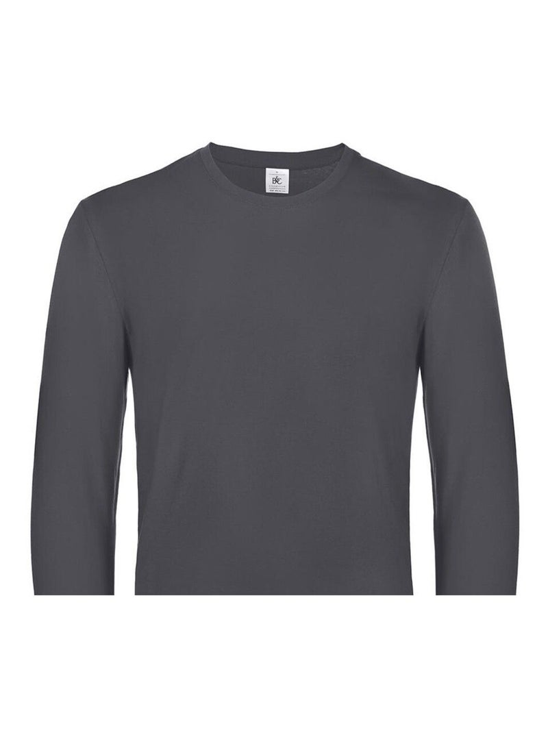 B&C #E190 Maglietta Manica Lunga Uomo Grigio scuro - Kiabi