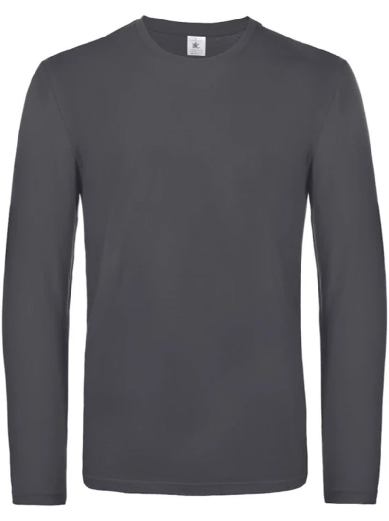 B&C #E190 Maglietta Manica Lunga Uomo Grigio scuro - Kiabi