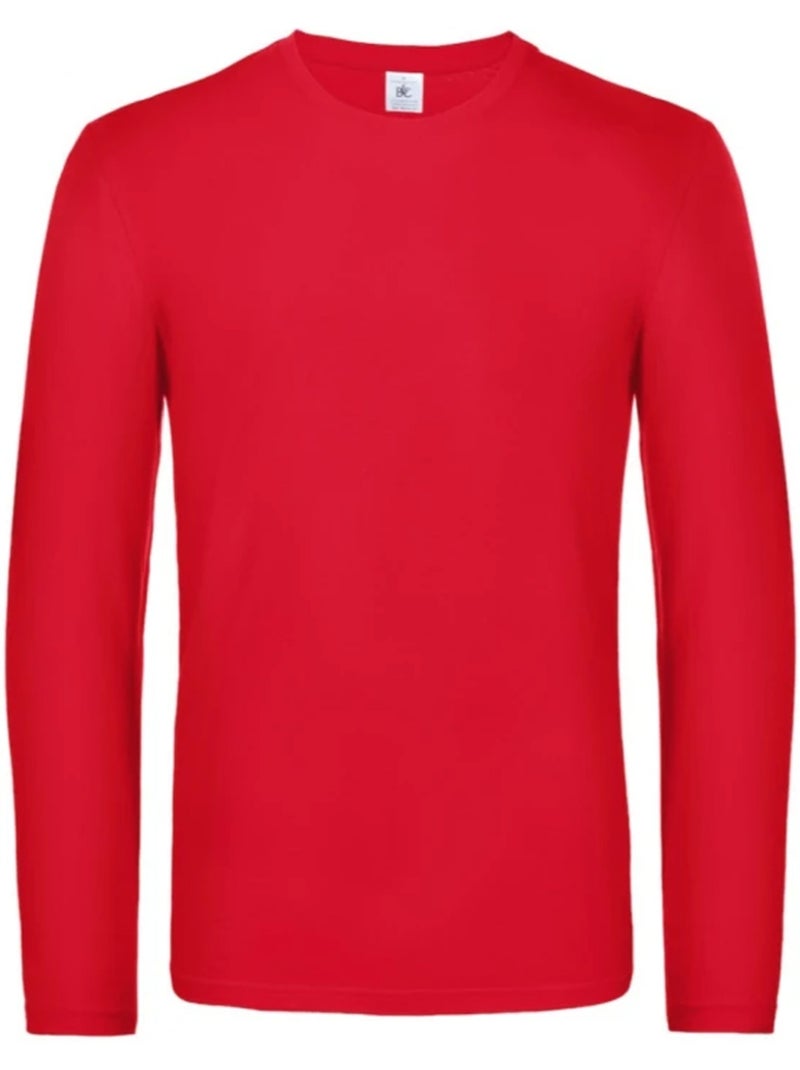 B&C #E190 Maglietta Manica Lunga Uomo Rosso - Kiabi