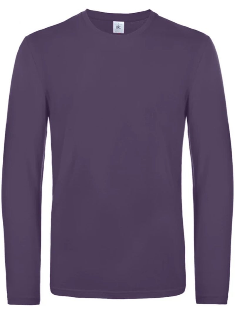 B&C #E190 Maglietta Manica Lunga Uomo Viola - Kiabi