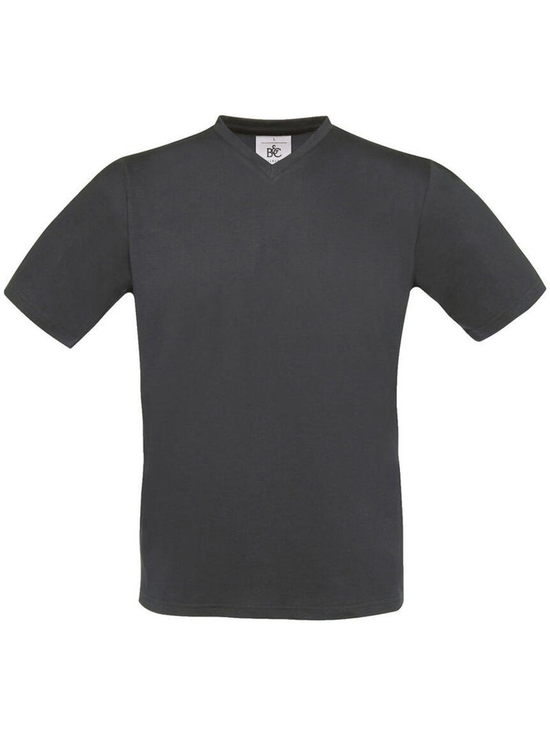 B&C Exact Maglietta Scollo a V Uomo Grigio scuro - Kiabi