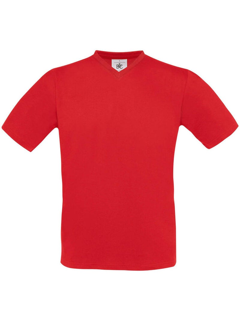 B&C Exact Maglietta Scollo a V Uomo Rosso - Kiabi