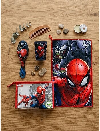 Beauty case completo con bicchiere e asciugamano spiderman marvel