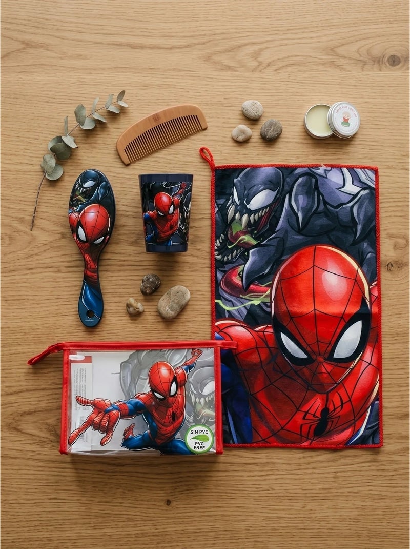 Beauty case completo con bicchiere e asciugamano spiderman marvel Rosso - Kiabi