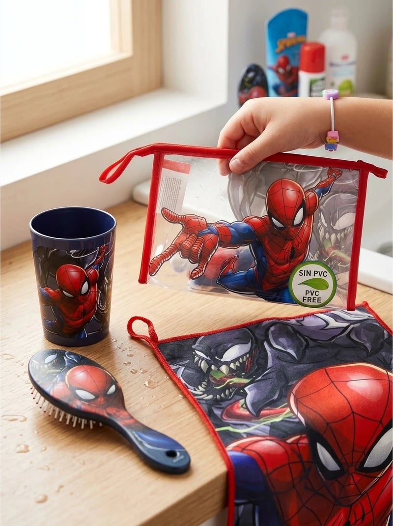 Beauty case completo con bicchiere e asciugamano spiderman marvel Rosso - Kiabi