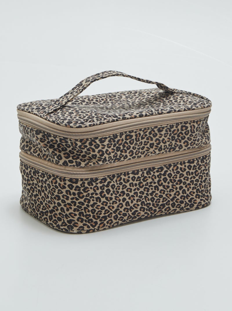 Beauty case con stampa leopardata BEIGE - Kiabi