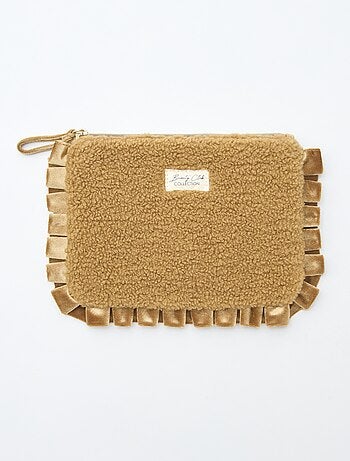 Beauty case effetto shearling