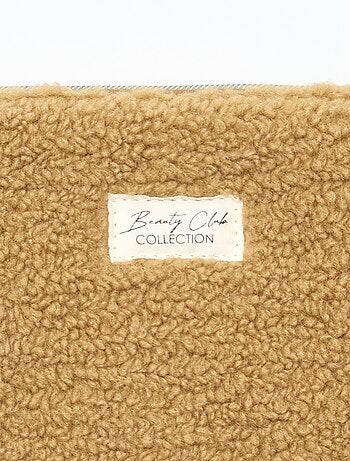 Beauty case effetto shearling