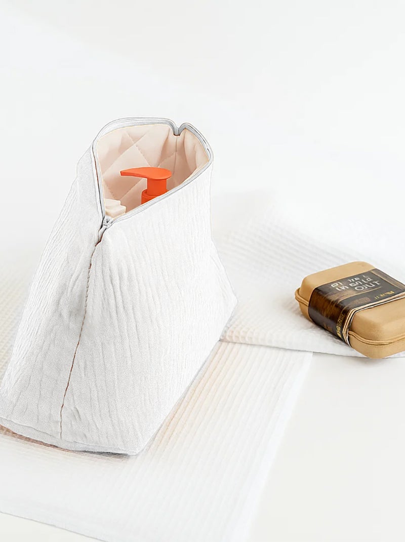 Beauty case in cotone biologico Bianco - Kiabi