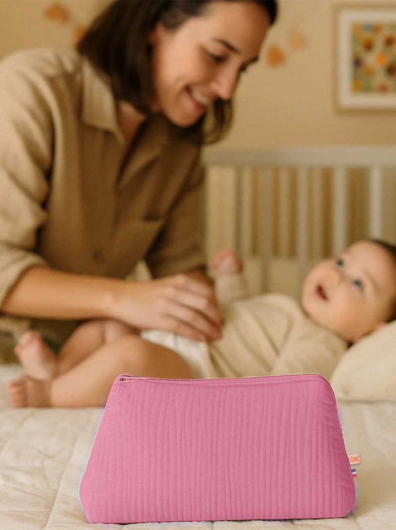 Beauty case in cotone biologico Rosa - Kiabi