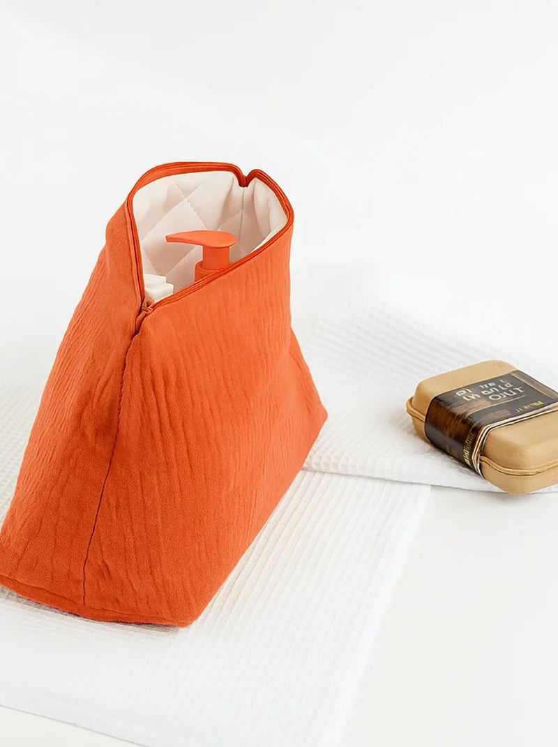 Beauty case in cotone biologico Rosso - Kiabi