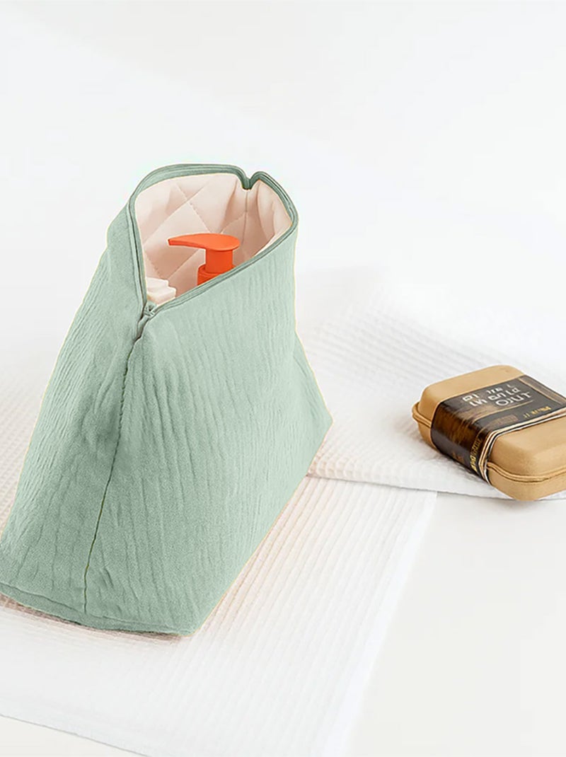 Beauty case in cotone biologico Verde - Kiabi