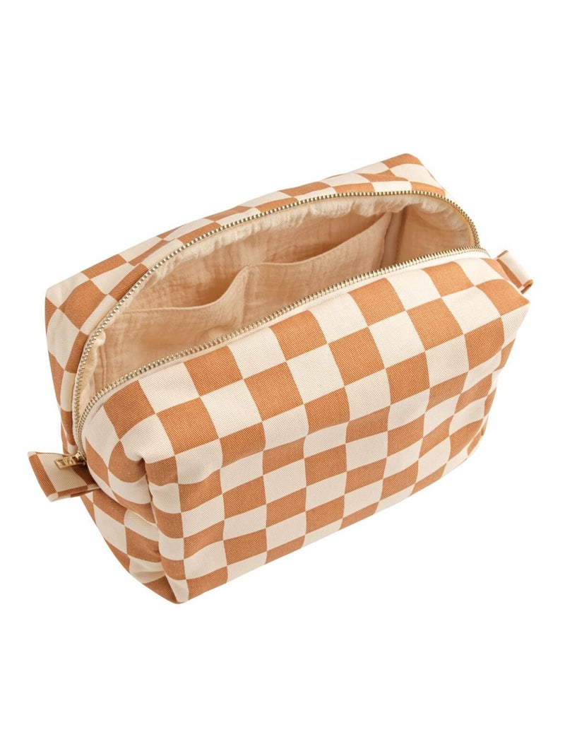 Beauty case in cotone con fantasia a - SAUTHON Marrone caramello - Kiabi