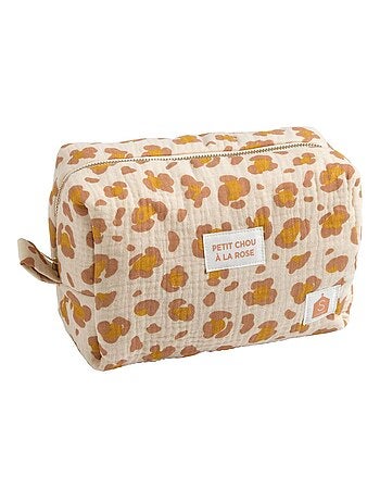 Beauty case in garza di cotone con fantasia - SAUTHON
