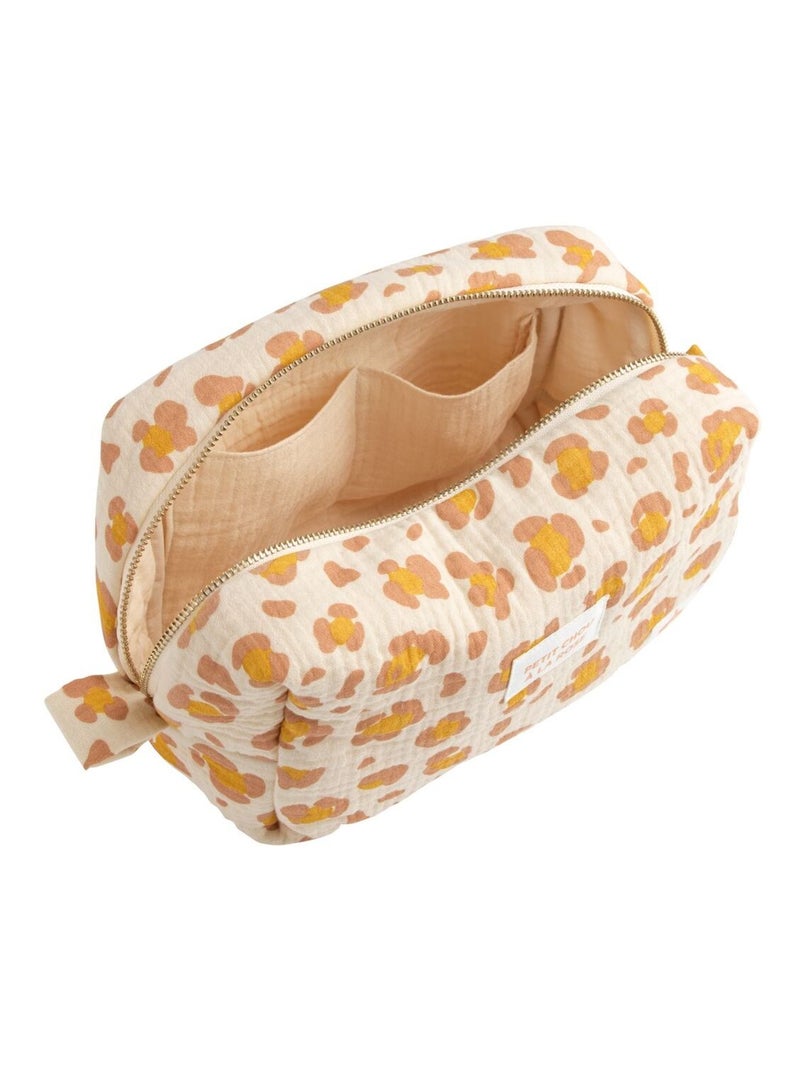 Beauty case in garza di cotone con fantasia - SAUTHON Beige/Rosa - Kiabi