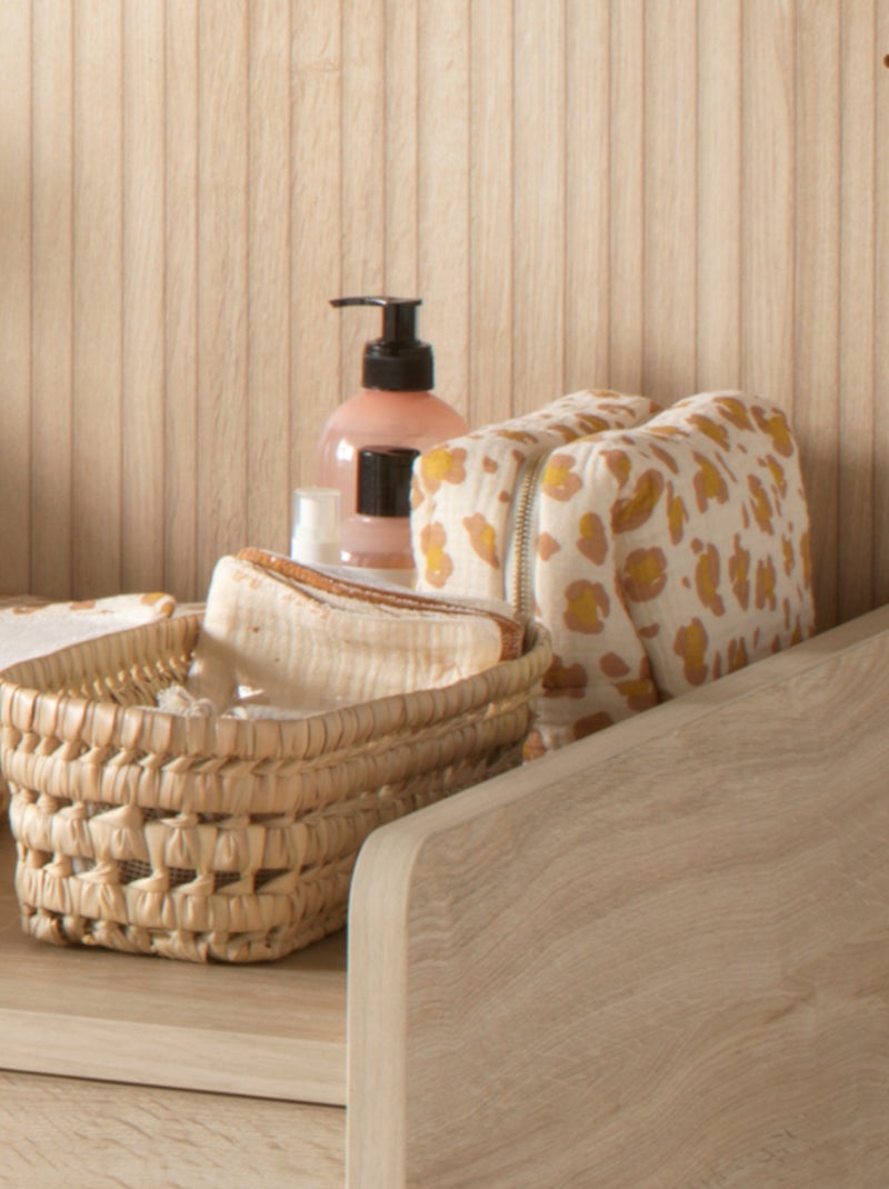 Beauty case in garza di cotone con fantasia - SAUTHON Beige/Rosa - Kiabi