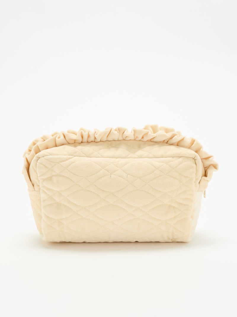 Beauty case in velluto con onde Beige - Kiabi