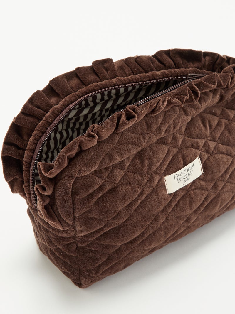 Beauty case in velluto con onde Marrone - Kiabi