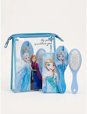 Beauty case trasparente con pettine e asciugamano disney