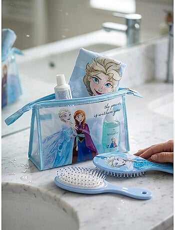 Beauty case trasparente con pettine e asciugamano disney