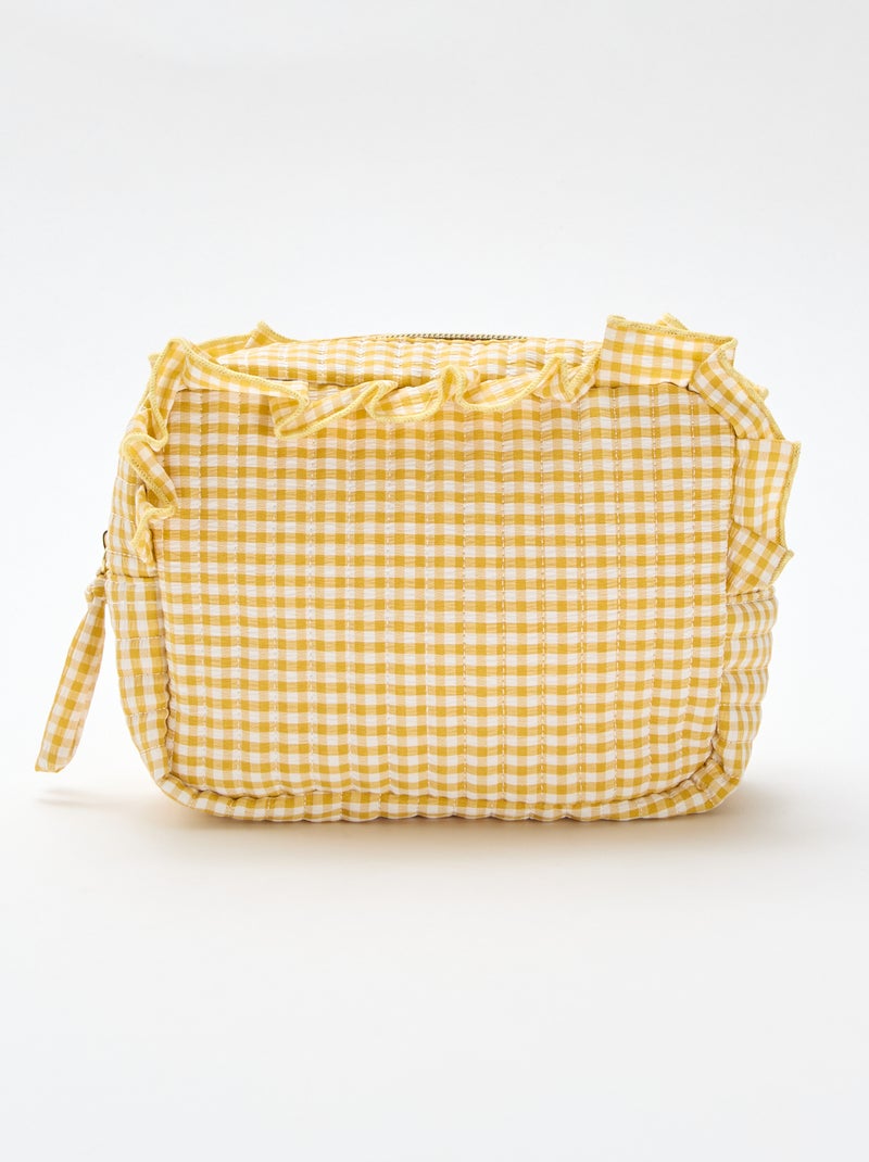 Beauty case vichy con volant Giallo - Kiabi