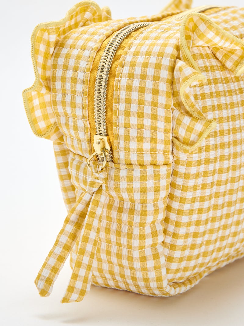 Beauty case vichy con volant Giallo - Kiabi