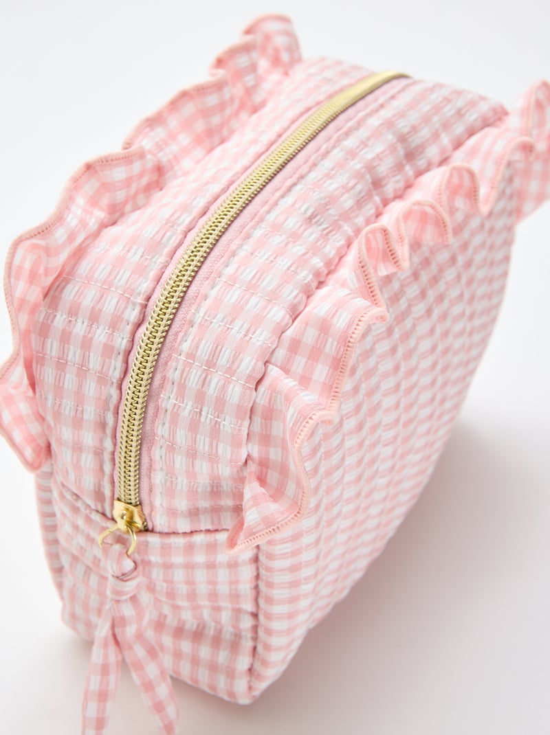 Beauty case vichy con volant Rosa - Kiabi