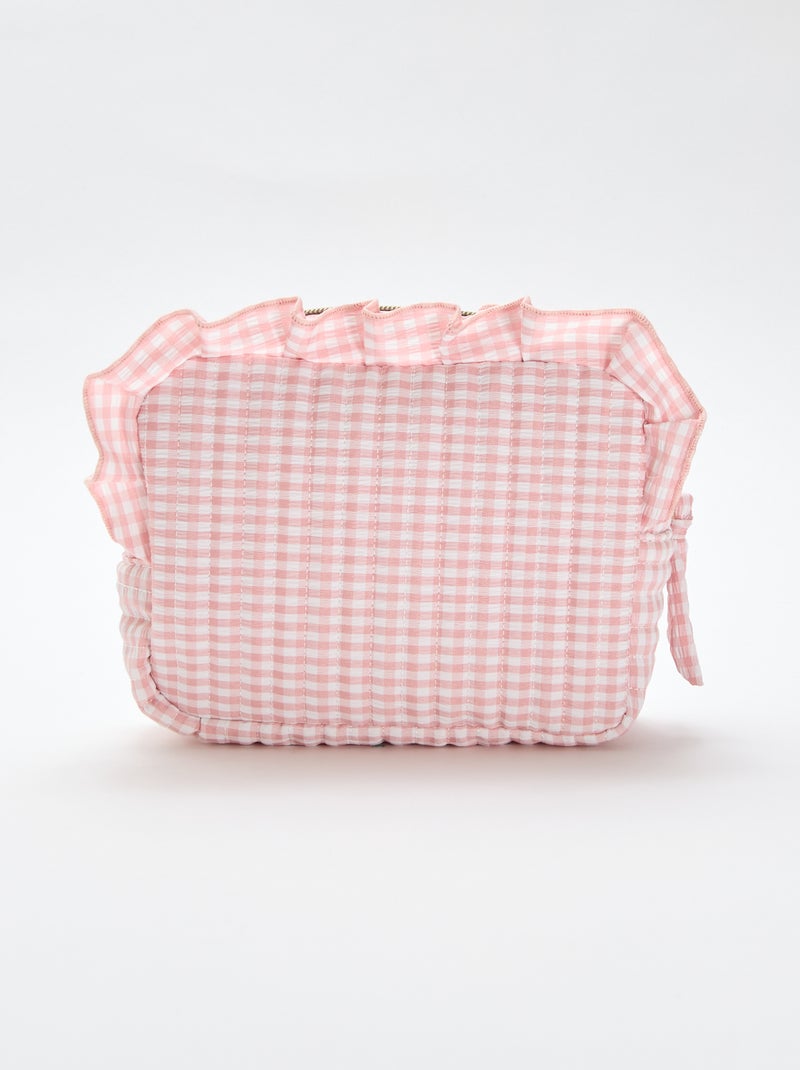 Beauty case vichy con volant Rosa - Kiabi