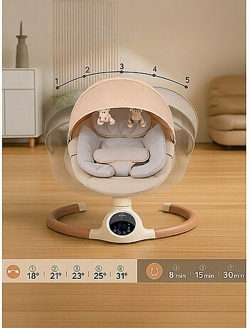 BEBE2LUXE ALPHA, Sdraietta dondolo automatico per neonato fino a 9 kg