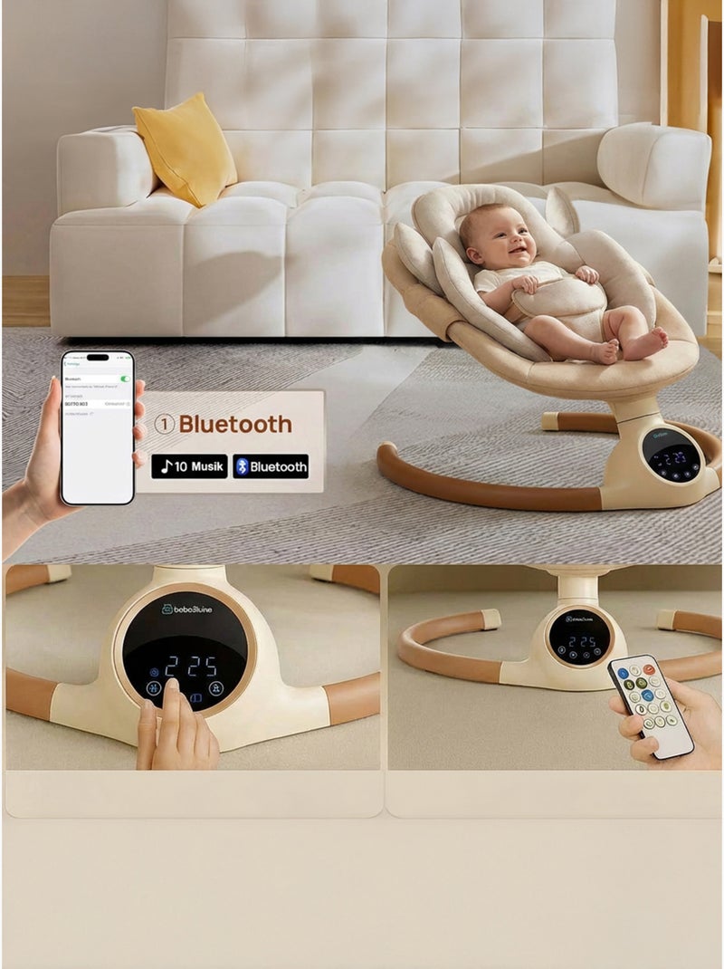 BEBE2LUXE ALPHA, Sdraietta dondolo automatico per neonato fino a 9 kg Beige - Kiabi
