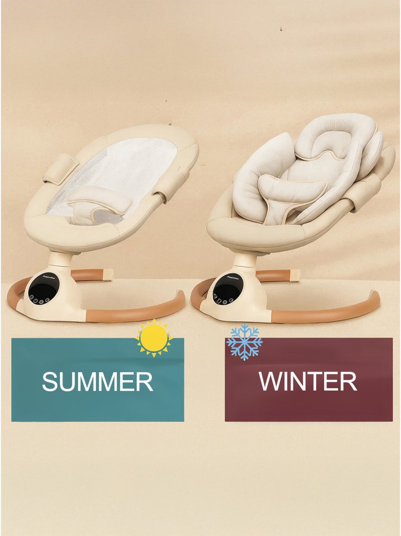 BEBE2LUXE ALPHA, Sdraietta dondolo automatico per neonato fino a 9 kg Beige - Kiabi
