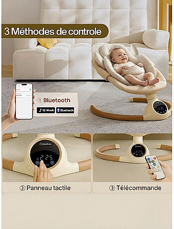 BEBE2LUXE ALPHA, Sdraietta dondolo automatico per neonato fino a 9 kg