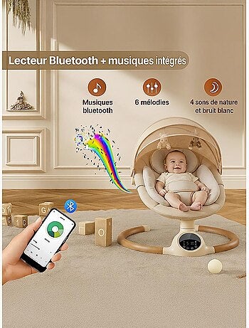 BEBE2LUXE ALPHA, Sdraietta dondolo automatico per neonato fino a 9 kg