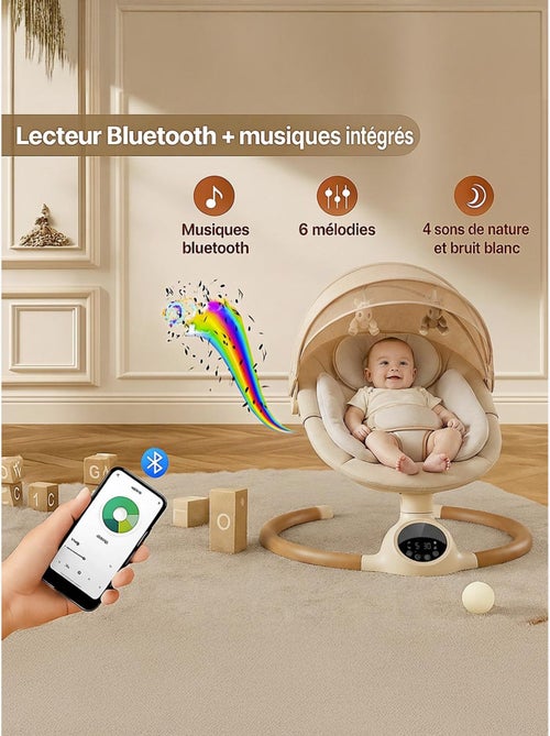 BEBE2LUXE ALPHA, Sdraietta dondolo automatico per neonato fino a 9 kg - Kiabi