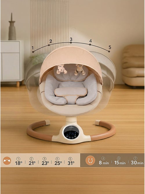BEBE2LUXE ALPHA, Sdraietta dondolo automatico per neonato fino a 9 kg Grigio - Kiabi BEBE2LUXE ALPHA, Sdraietta dondolo automatico per neonato fino a 9 kg Grigio - Kiabi
