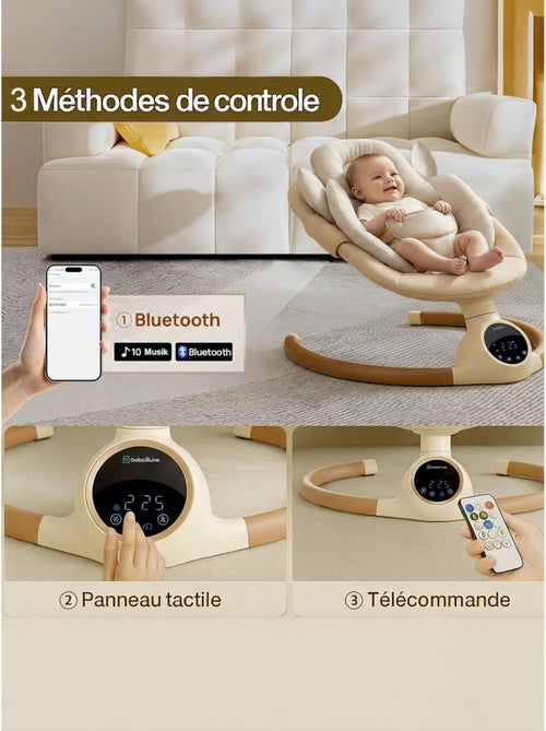 BEBE2LUXE ALPHA, Sdraietta dondolo automatico per neonato fino a 9 kg Grigio - Kiabi BEBE2LUXE ALPHA, Sdraietta dondolo automatico per neonato fino a 9 kg Grigio - Kiabi