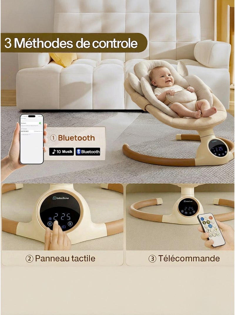 BEBE2LUXE ALPHA, Sdraietta dondolo automatico per neonato fino a 9 kg Grigio Grigio - Kiabi