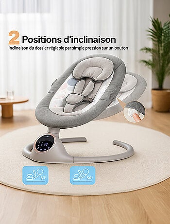 BEBE2LUXE ALPHA, Sdraietta dondolo automatico per neonato fino a 9 kg