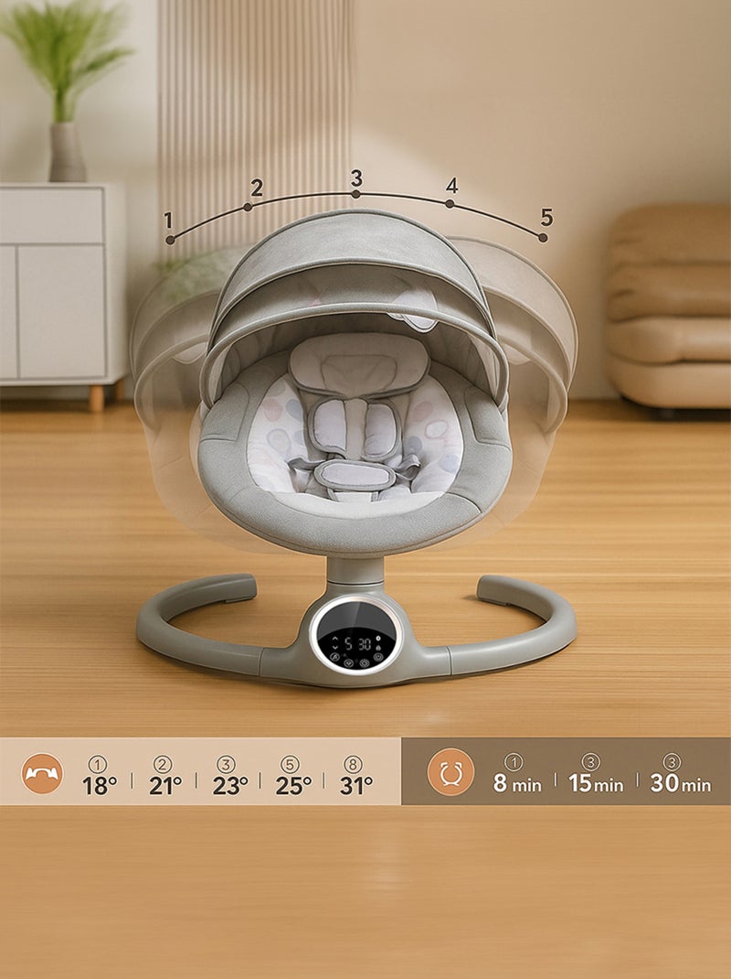 BEBE2LUXE ALPHA, Sdraietta dondolo automatico per neonato fino a 9 kg Viola Rosa - Kiabi