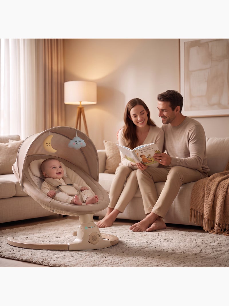 BEBE2LUXE AVA, Sdraietta dondolo automatico per neonato fino a 9 kg Beige Beige - Kiabi