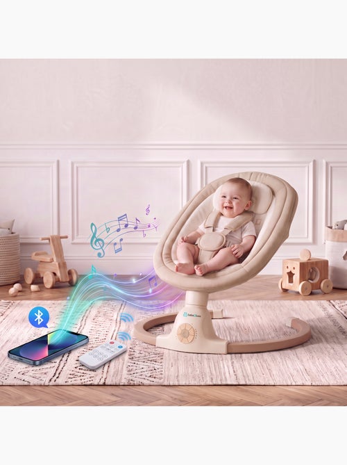BEBE2LUXE AVA, Sdraietta dondolo automatico per neonato fino a 9 kg Beige - Kiabi BEBE2LUXE AVA, Sdraietta dondolo automatico per neonato fino a 9 kg Beige - Kiabi