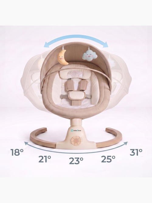 BEBE2LUXE AVA, Sdraietta dondolo automatico per neonato fino a 9 kg Beige - Kiabi BEBE2LUXE AVA, Sdraietta dondolo automatico per neonato fino a 9 kg Beige - Kiabi