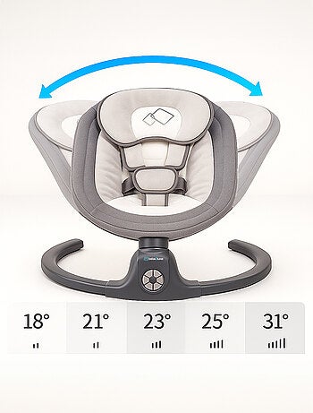 BEBE2LUXE AVA, Sdraietta dondolo automatico per neonato fino a 9 kg