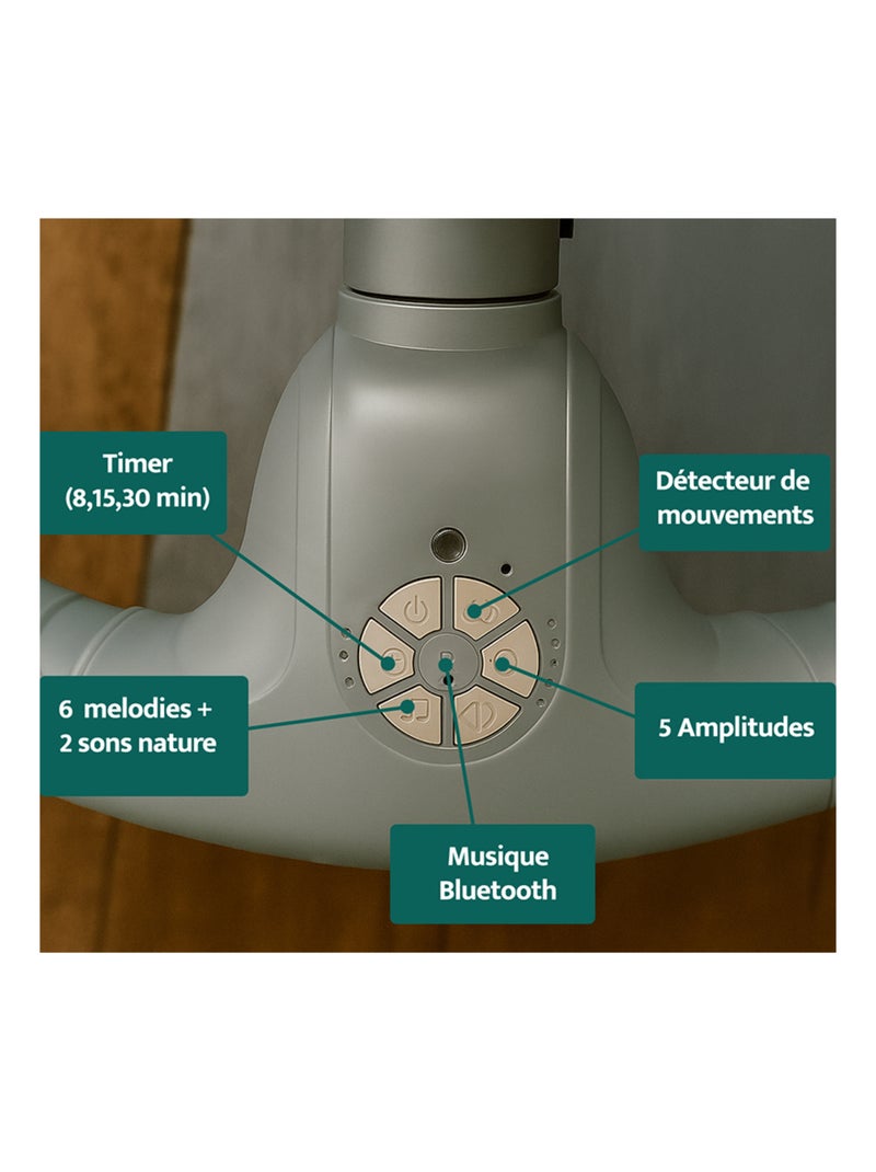 BEBE2LUXE AVA, Sdraietta dondolo automatico per neonato fino a 9 kg Beige - Kiabi